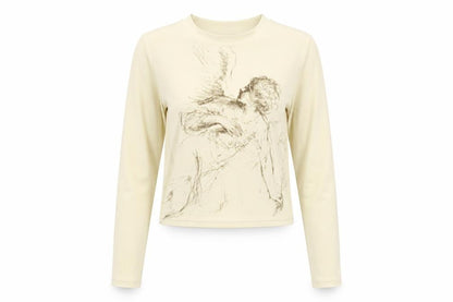 Womens UK Size S SheIn Beige Cropped Blouse