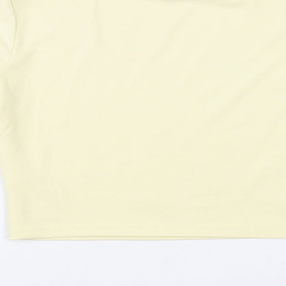 SheIn Womens Beige Polyester Cropped Blouse Size S Mock Neck - Angel