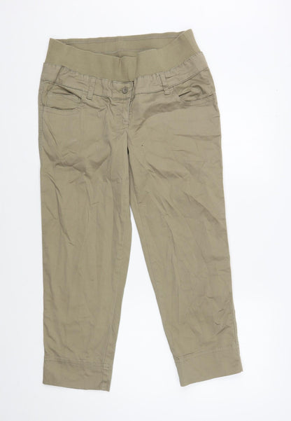 Womens UK Size S United Colors of Benetton Regular Fit Cropped Beige Trousers