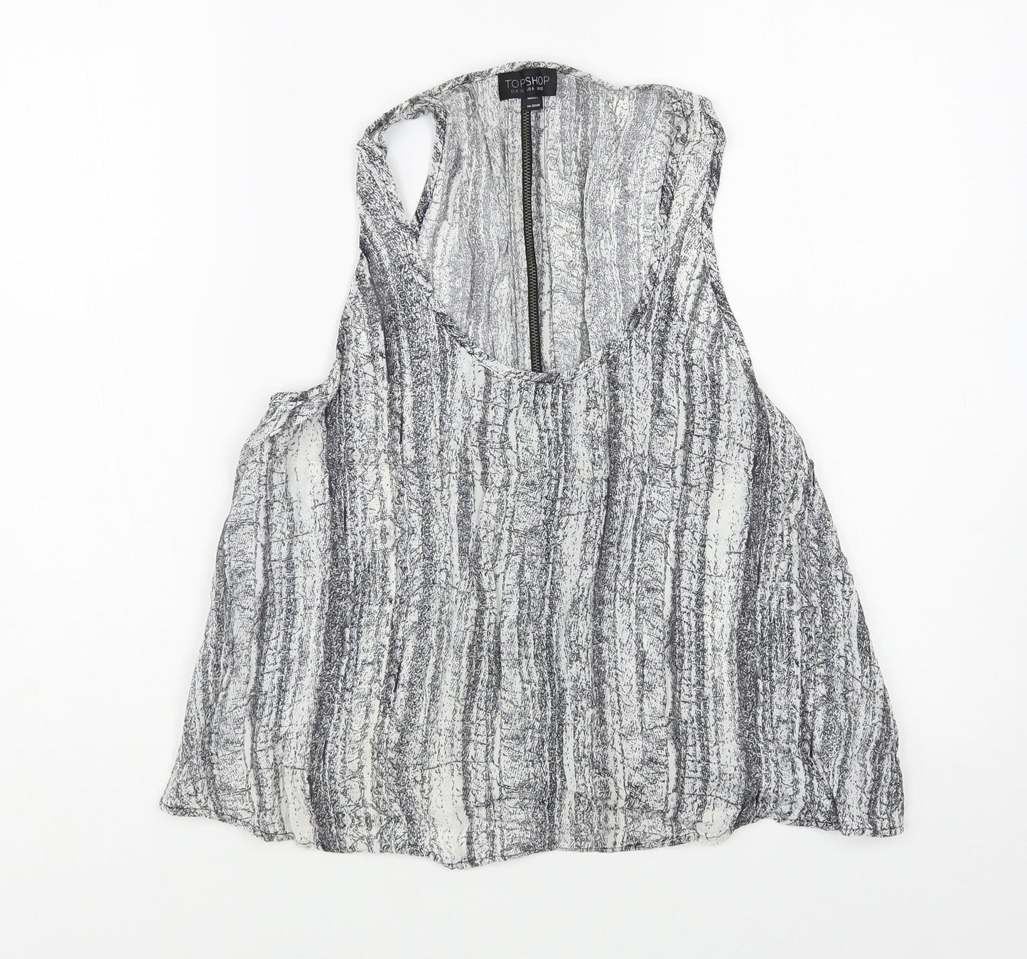 Womens UK Size 10 Topshop Grey Basic Tank
