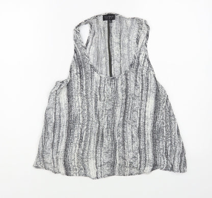 Womens UK Size 10 Topshop Grey Basic Tank