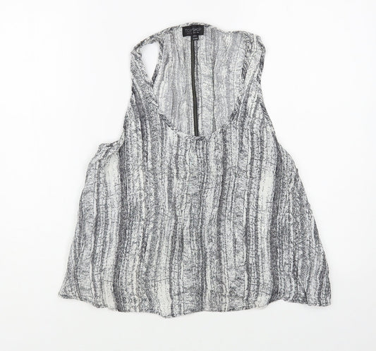 Womens UK Size 10 Topshop Grey Basic Tank