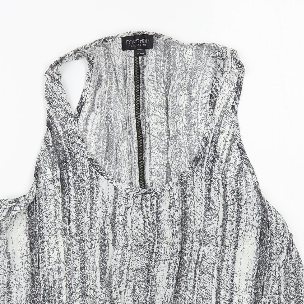 Womens UK Size 10 Topshop Grey Basic Tank