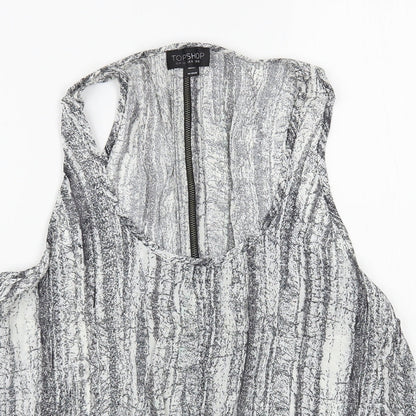 Womens UK Size 10 Topshop Grey Basic Tank