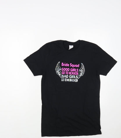 Womens UK Size S Gildan Black Basic T-Shirt