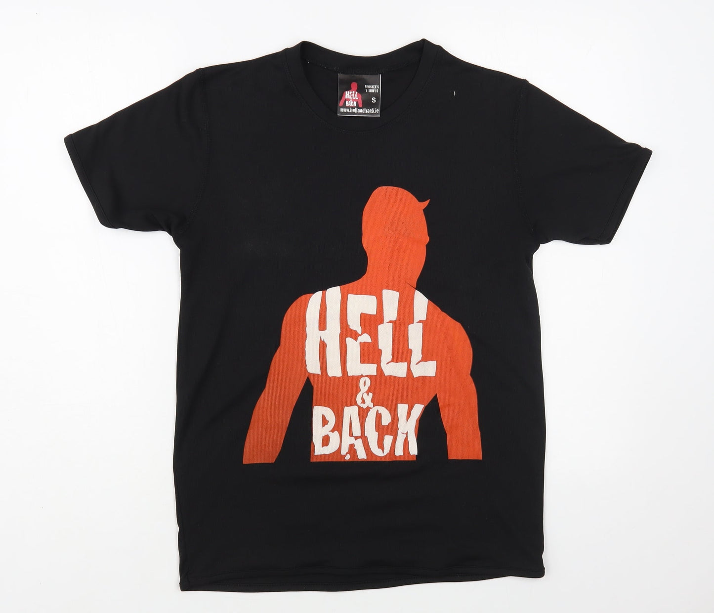 Hell & Back Womens Black Polyester Basic T-Shirt Size S Crew Neck