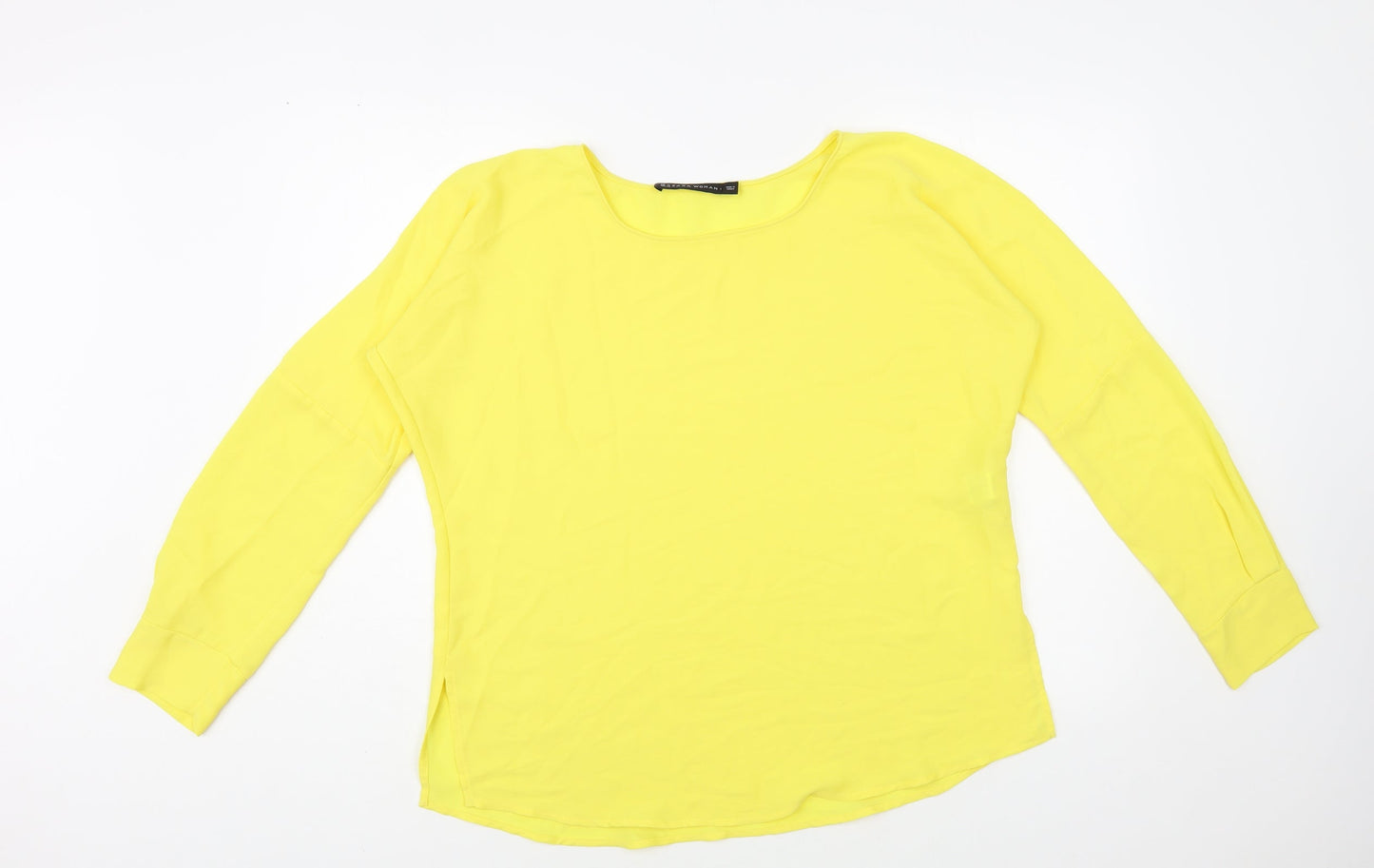Womens UK Size XS Zara Yellow Basic Blouse