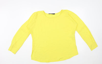 Womens UK Size XS Zara Yellow Basic Blouse