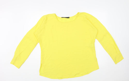 Womens UK Size XS Zara Yellow Basic Blouse