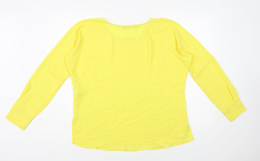 Womens UK Size XS Zara Yellow Basic Blouse