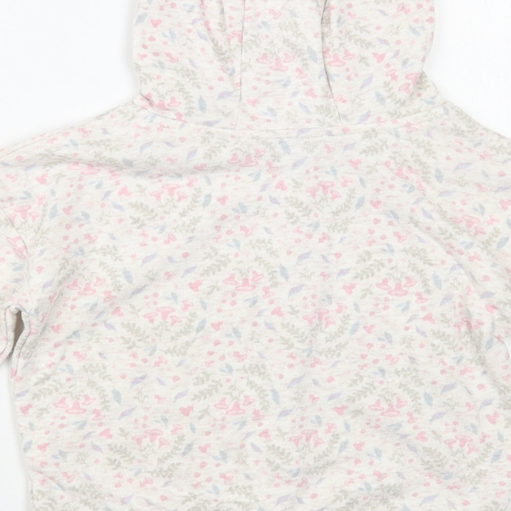 Primark Girls Grey Floral Cotton Pullover Hoodie Size 2-3 Years Pullover - Tres Belle