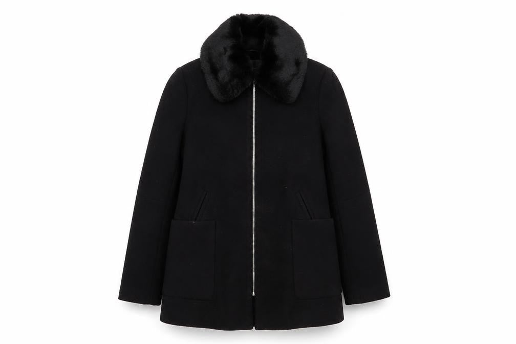 Womens UK Size 8 Primark Black Biker Coat