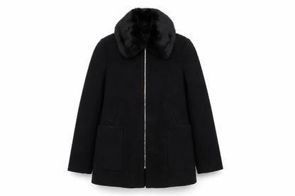 Womens UK Size 8 Primark Black Biker Coat