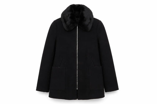 Womens UK Size 8 Primark Black Biker Coat