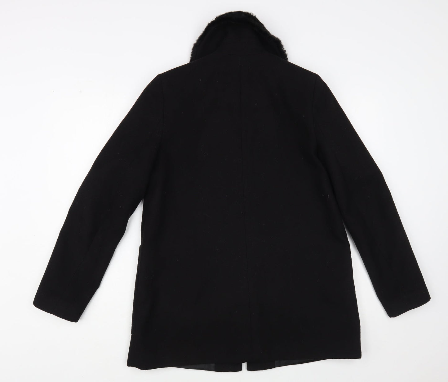 Primark Womens Black Biker Coat Size 8 Zip