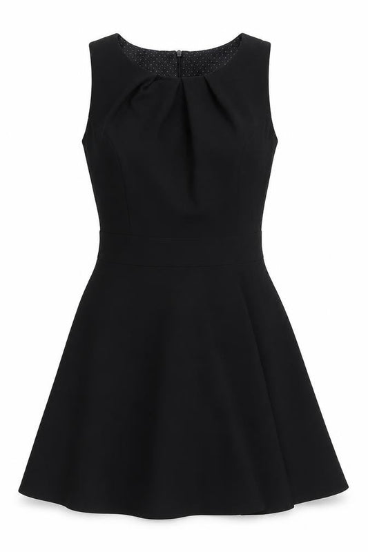 Red Herring Womens Black Polyester Fit & Flare Size 8 Boat Neck Zip