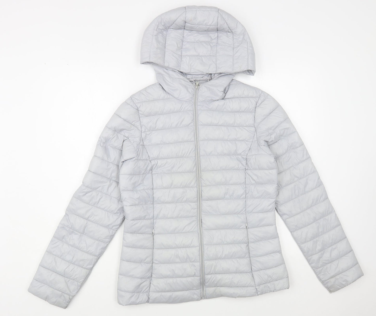 Womens UK Size S Dunnes Stores Grey Quilted Coat