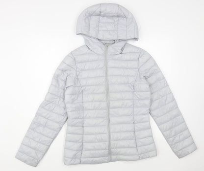 Womens UK Size S Dunnes Stores Grey Quilted Coat