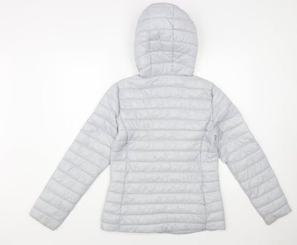 Womens UK Size S Dunnes Stores Grey Quilted Coat