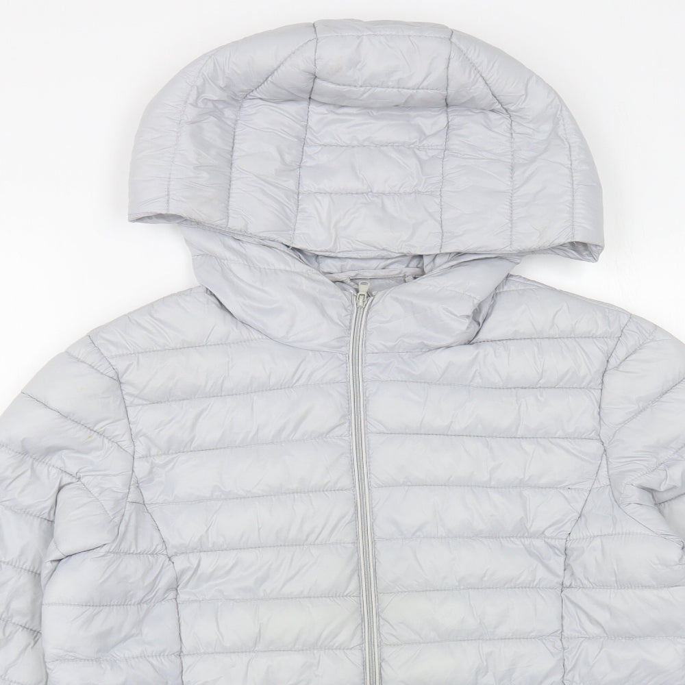 Womens UK Size S Dunnes Stores Grey Quilted Coat