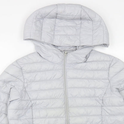 Womens UK Size S Dunnes Stores Grey Quilted Coat