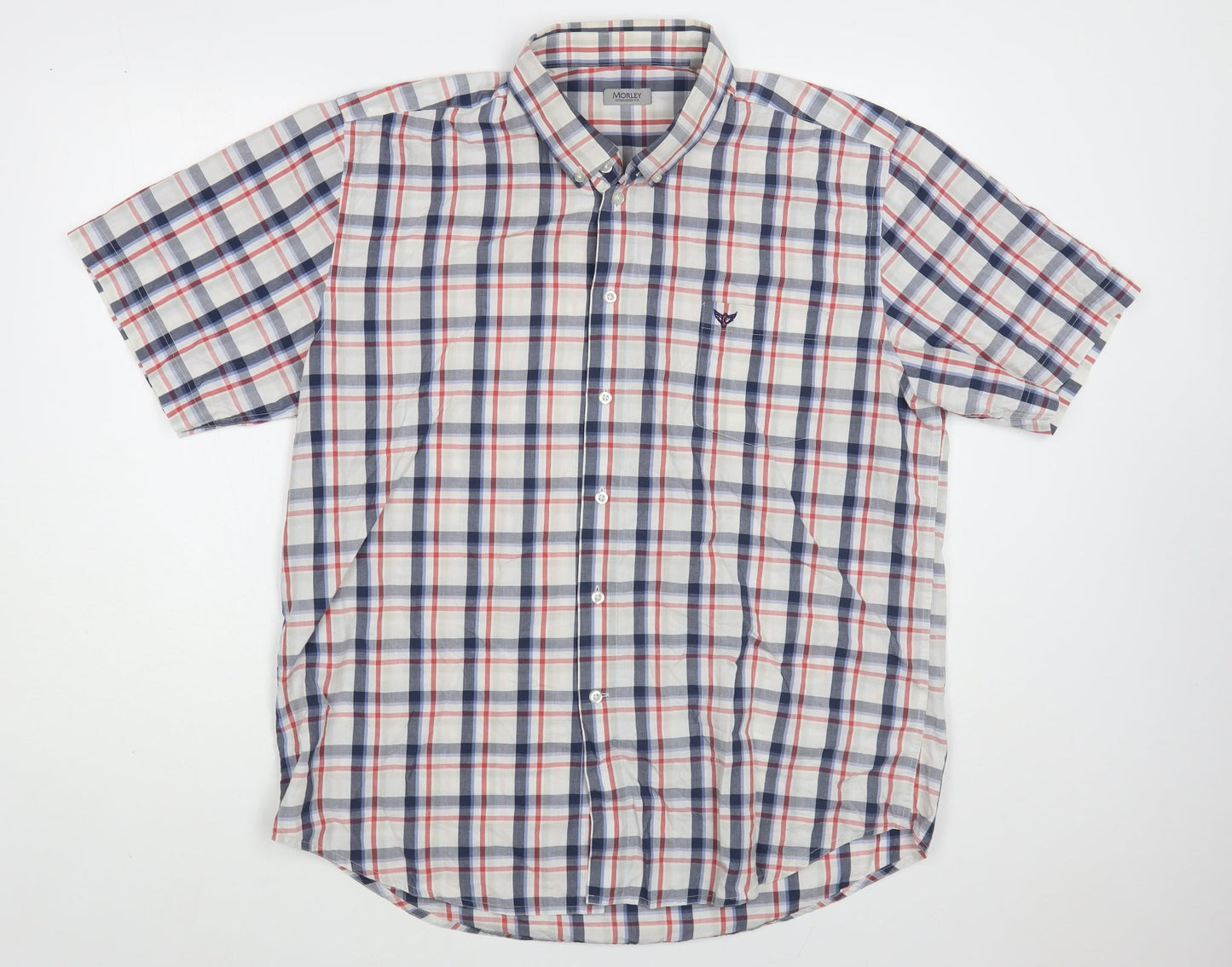 Mens UK Size XL Morley Grey  Button-Up Short Sleeve Casual Shirt