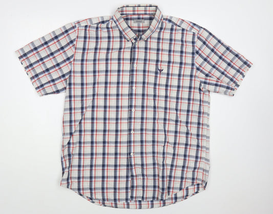 Mens UK Size XL Morley Grey  Button-Up Short Sleeve Casual Shirt