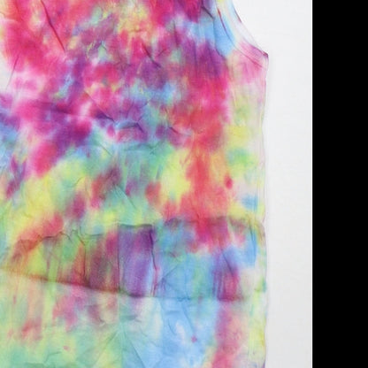 Primark Girls Multicoloured Geometric Cotton Basic Tank Size 9-10 Years Crew Neck Pullover - Tie Dye