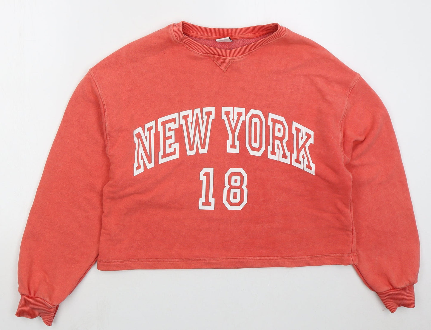 Zara Girls Pink Cotton Pullover Sweatshirt Size 13-14 Years Pullover - New York