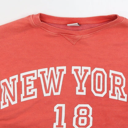 Zara Girls Pink Cotton Pullover Sweatshirt Size 13-14 Years Pullover - New York