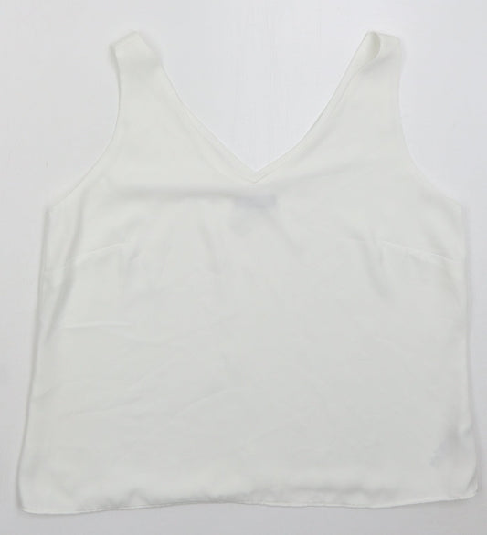 Womens UK Size 14 Wallis White Basic Tank