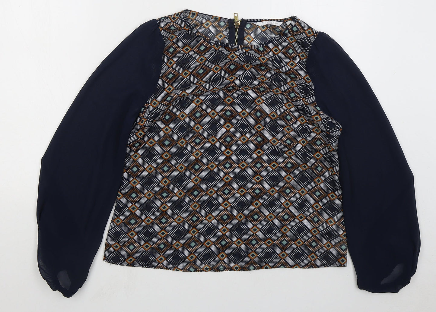 Womens UK Size 10 New Look Blue Basic Blouse