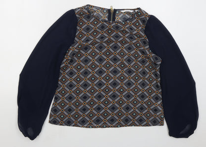 Womens UK Size 10 New Look Blue Basic Blouse