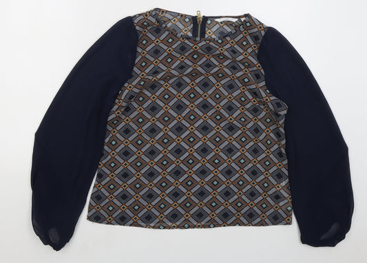 Womens UK Size 10 New Look Blue Basic Blouse