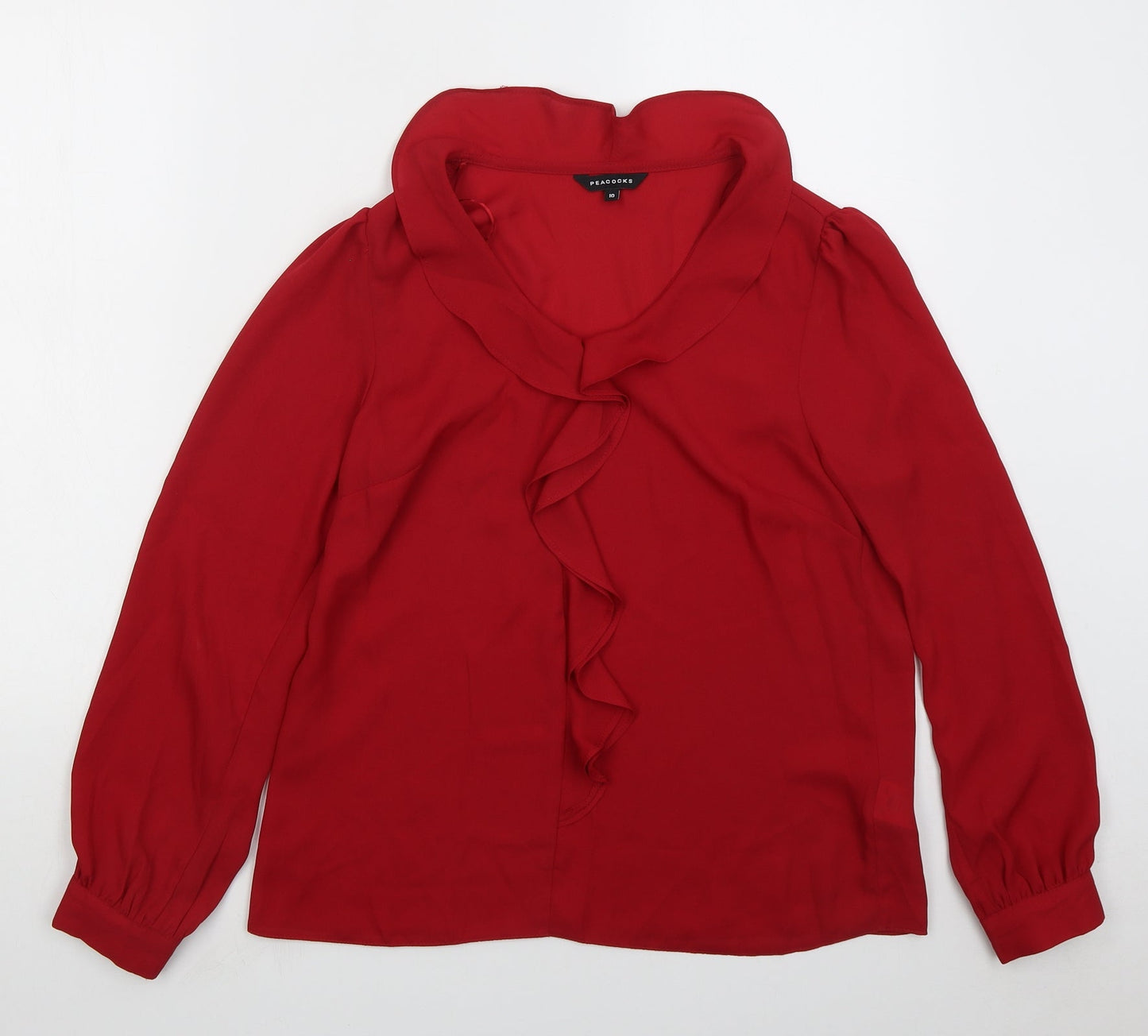 Womens UK Size 10 Peacocks Red Basic Blouse