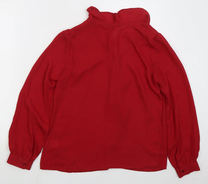 Womens UK Size 10 Peacocks Red Basic Blouse