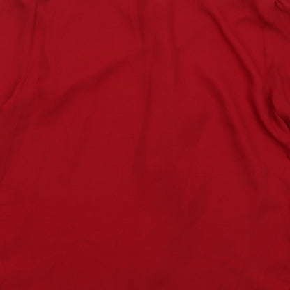 Womens UK Size 10 Peacocks Red Basic Blouse