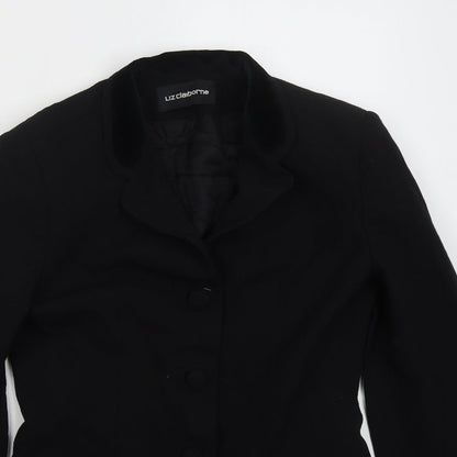 Liz Claiborne Womens Black Wool Jacket Suit Jacket Size 6