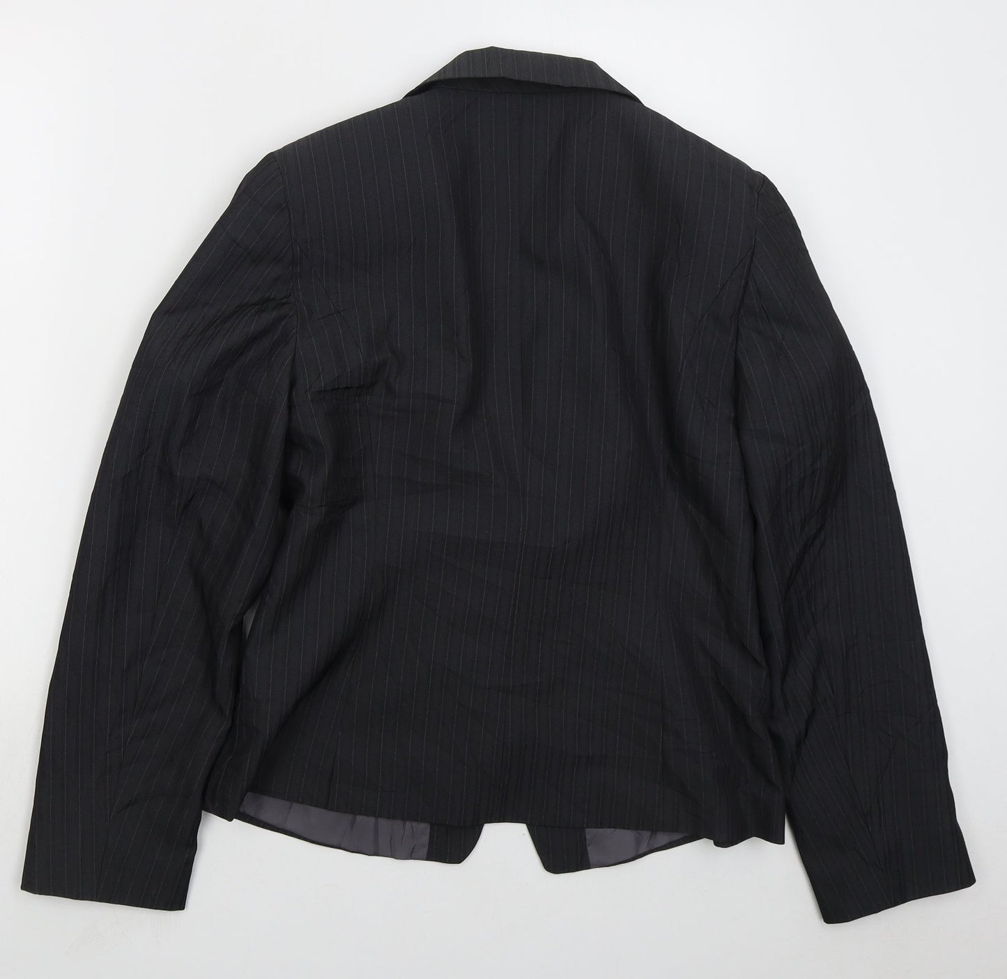 George Womens Grey Striped Polyester Jacket Suit Jacket Size 14