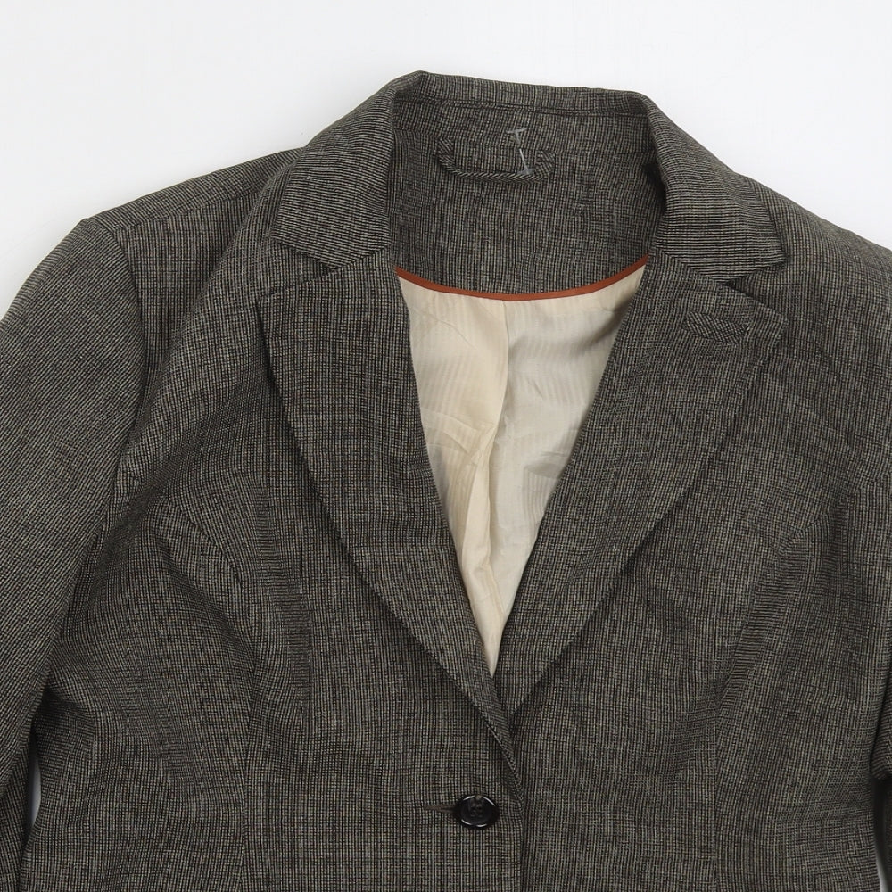 F&F Womens Brown Polyester Jacket Suit Jacket Size 12