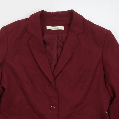 Classics Womens Red Polyester Jacket Suit Jacket Size 16