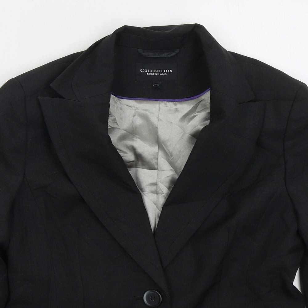 Debenhams Womens Grey Polyester Jacket Suit Jacket Size 12