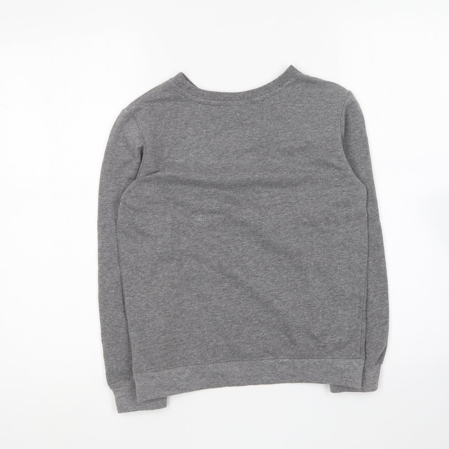 BPC Girls Grey Round Neck Cotton Pullover Jumper Size 10-11 Years
