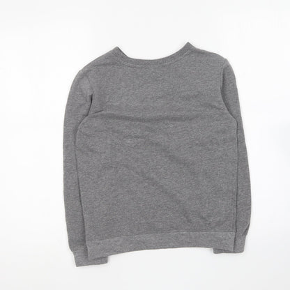 BPC Girls Grey Round Neck Cotton Pullover Jumper Size 10-11 Years