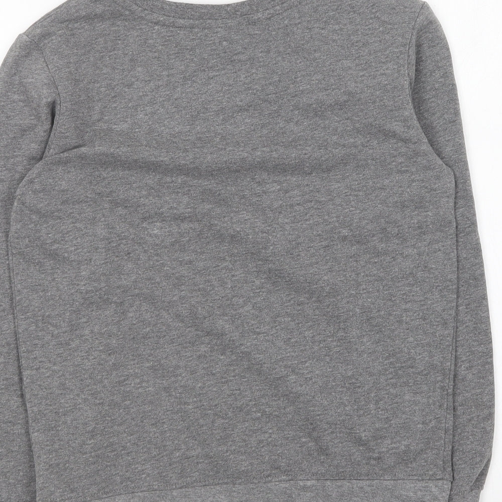 BPC Girls Grey Round Neck Cotton Pullover Jumper Size 10-11 Years