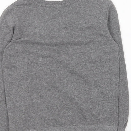 BPC Girls Grey Round Neck Cotton Pullover Jumper Size 10-11 Years