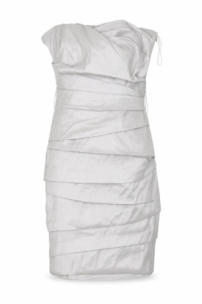 Rise Womens Silver Polyester Bodycon Size 8 Square Neck