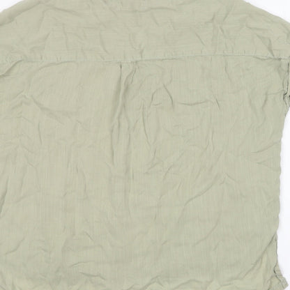 F&F Womens Green Lyocell Basic Blouse Size 8 V-Neck