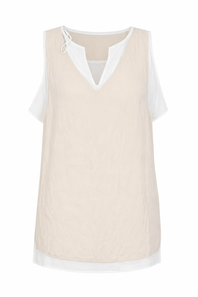 Womens UK Size M Zara Beige Basic Blouse