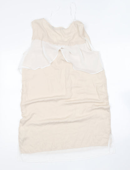Womens UK Size M Zara Beige Basic Blouse